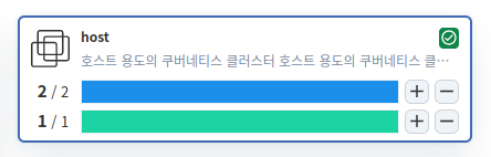 BLUE / GREEN 버전 모두 배포된 상태에 클러스터 현황