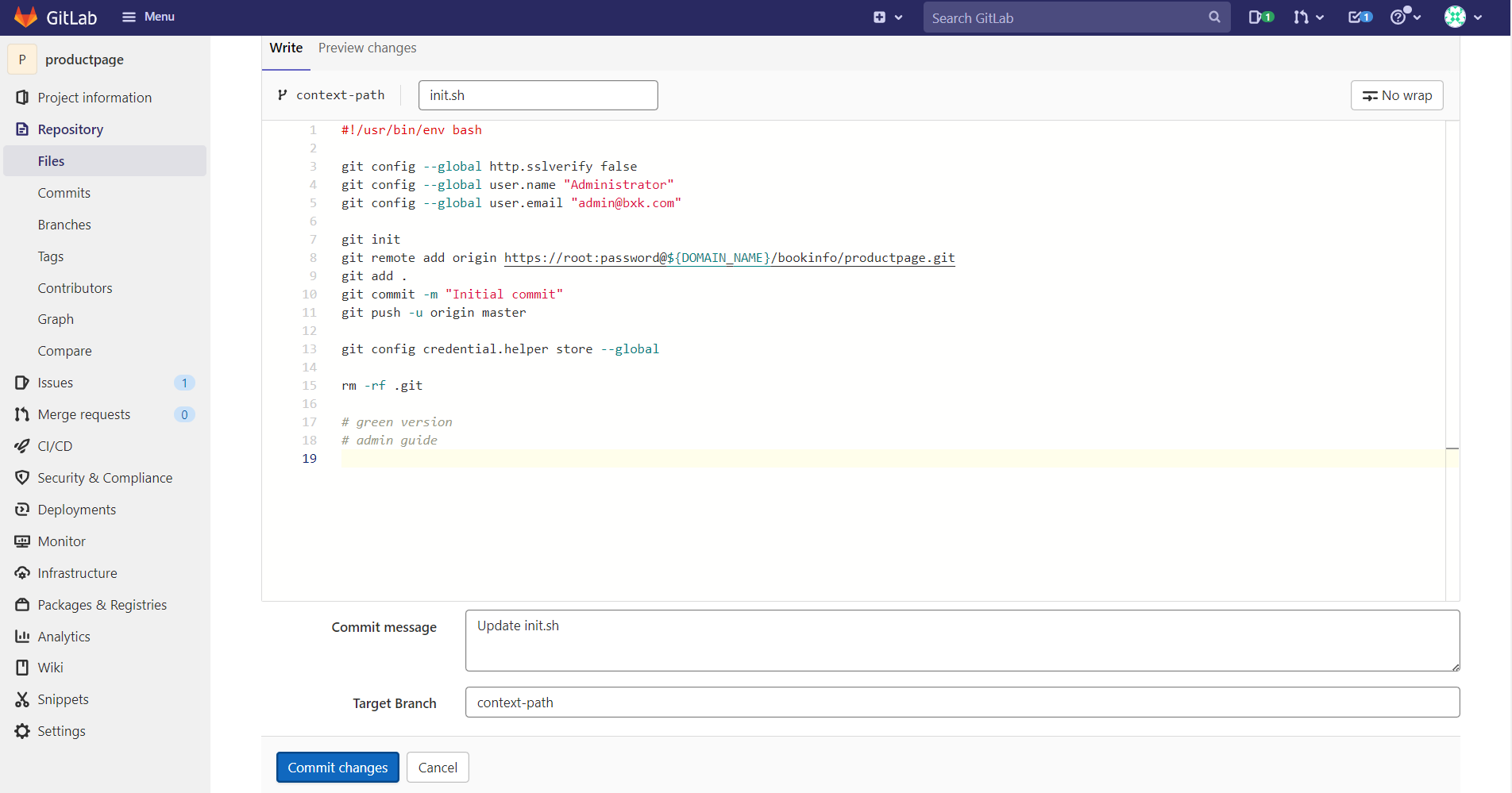 Gitlab Web Editor